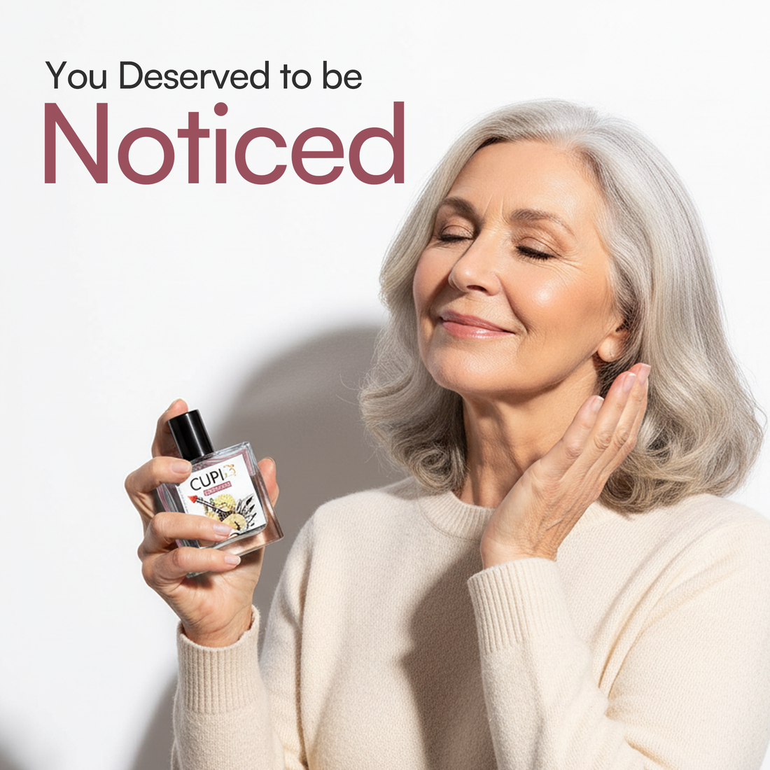 Woman touching her neck, feeling noticed