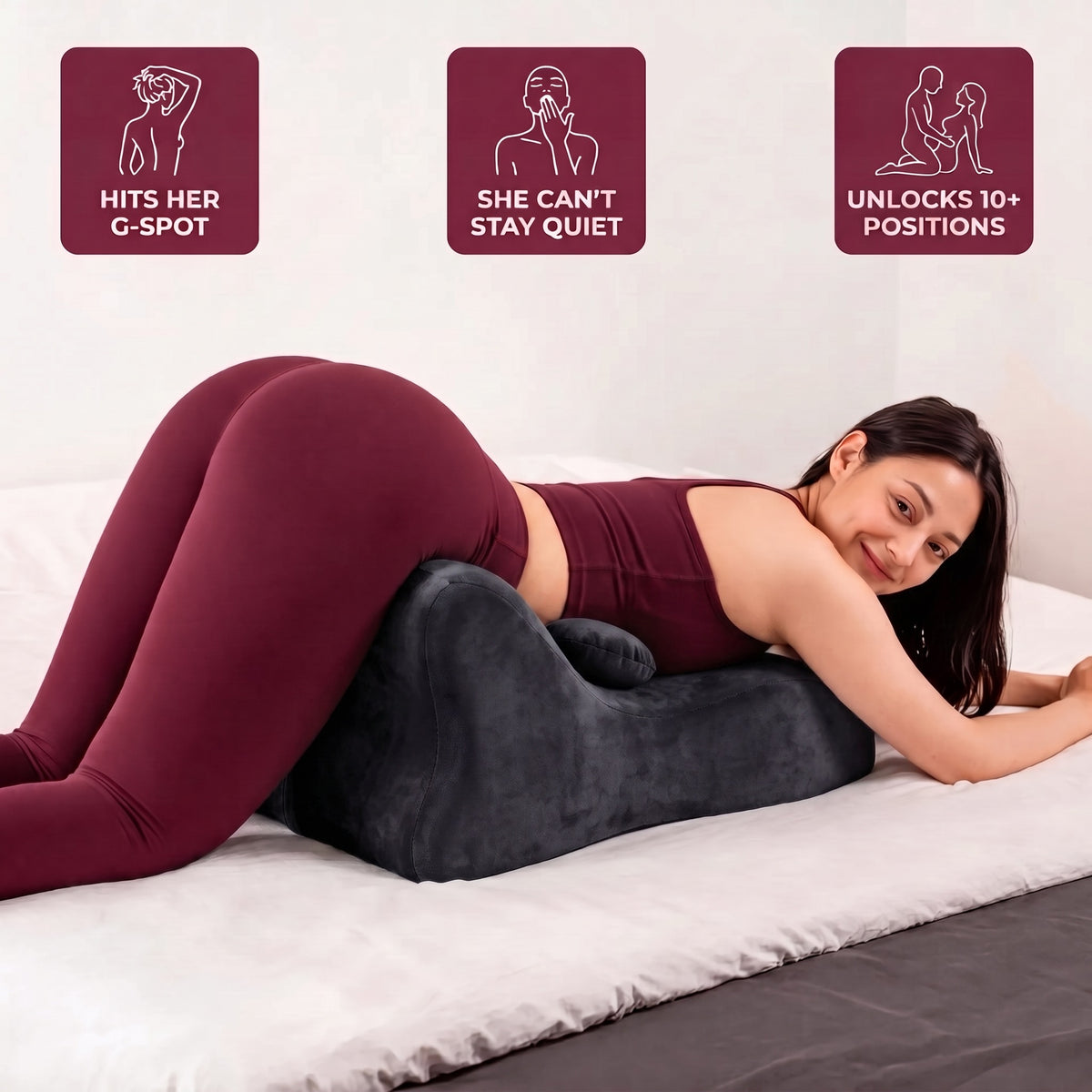 Moodie Pillow: hits her G-spot, she cannot stay quiet, unlocks 10+ positions
