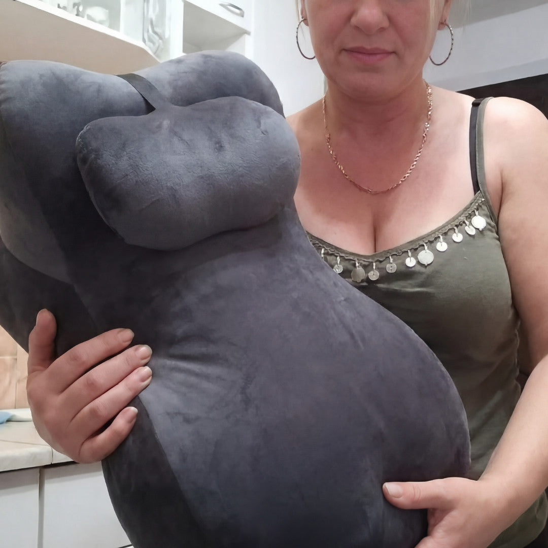 Moodie customer holding her Moodie Pillow