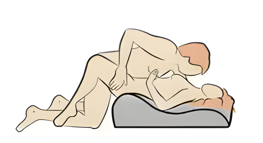 Deep Embrace position on the Moodie Pillow